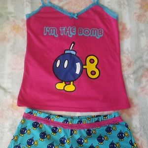 Super Mario Pajamas Set Tank & Shorts Gamer XS 1